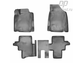 Коврики салона (полиуретан) Nissan Pathfinder (2014) (R52) 3D (5мест) комплект