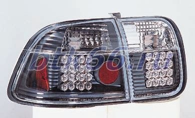 CIVIC Фонарь задний внешний + внутренний левый + правый (комплект) тюнинг (для кузова: седан) прозрачный с диодами (Sonar) внутри черный-хромированный