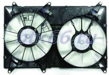 RX300 {TY HARRIER/HIGHLANDER 00-} Мотор + вентилятор радиатора охлаждения двухвентиляторный с корпусом
