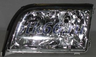 W140 Фара левая тюнинг прозрачная хрустальная внутри хромированная