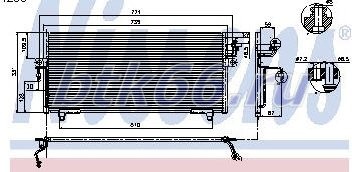 P11 {735x331мм) Радиатор кондиционера (Nissens) (Ava) (см.каталог)